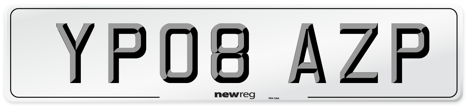 YP08 AZP Number Plate from New Reg